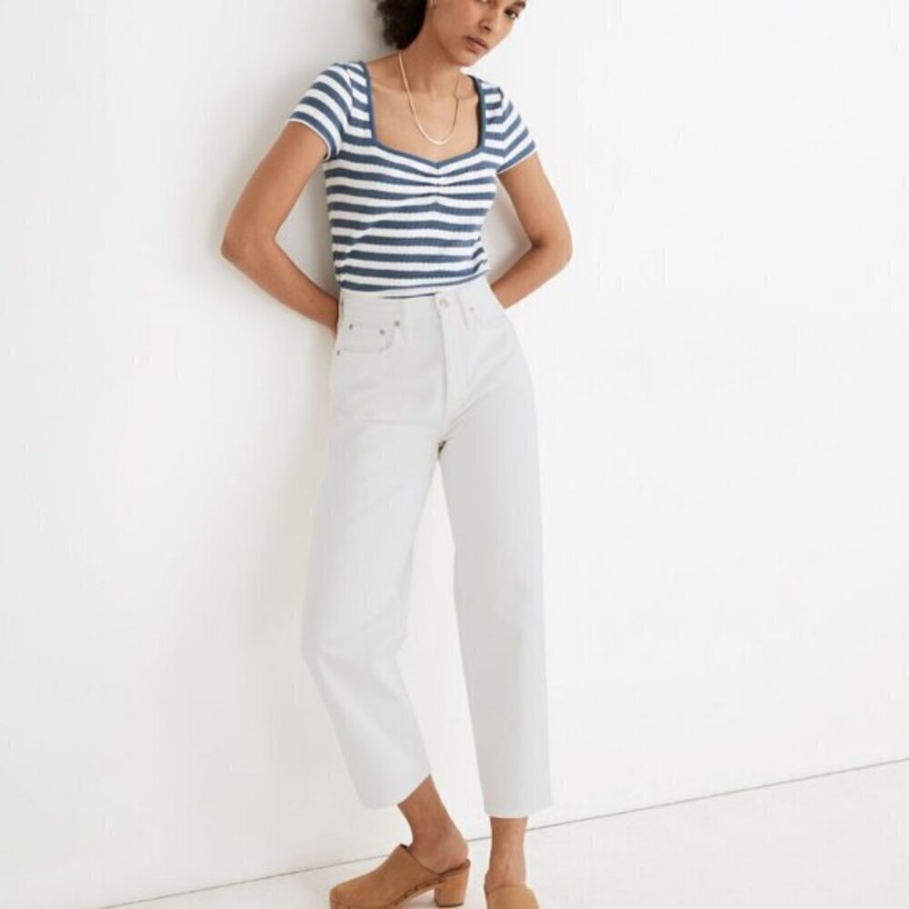 Madewell Womens Off White Balloon Jeans Size 29 Wide Leg Taper Hem